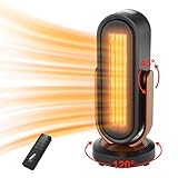Ubooop Electric Space Heater, 1500W Fast Ceramic Heater with Thermostat, Remote Control, Oscillating
