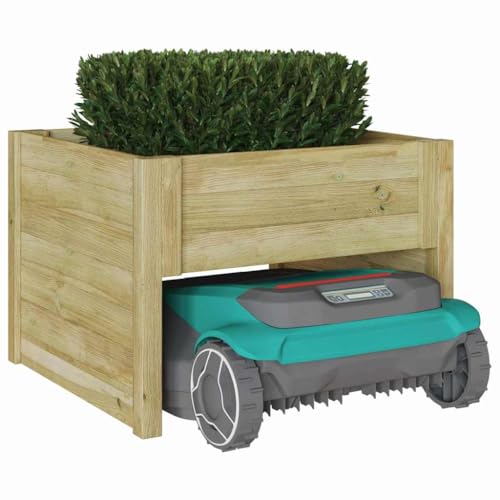 vidaXL Garage pour Tondeuse à Gazon Marron 79 x 73 x 56 cm, Abri de Jardin, Rangement pour Tondeuse, Garage en Bois, Accessoires extérieurs, Protection Robot, Style Rustique