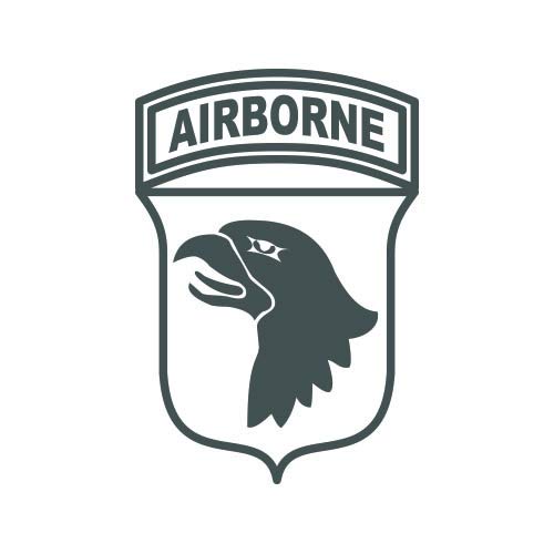 Image of 101st Airborne Division Sticker - Decal - Die Cut - Screaming Eagles - Gray 6.00 inch x 8.83 inch