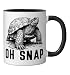 Oh Snap Funny Snapping Turtle Retro Animal Humor Ceramic Mug, Black/White
