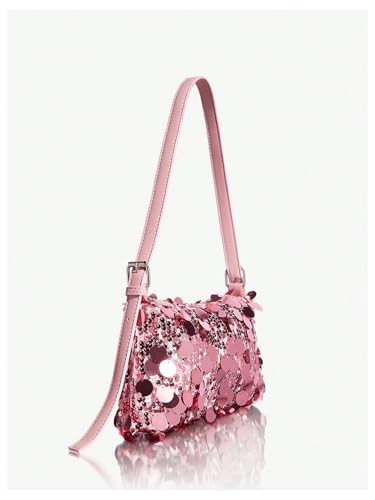 MakeMeChic Women's Sequin Glitter Shoulder Bags Y2K Party Club Medium Handbags3