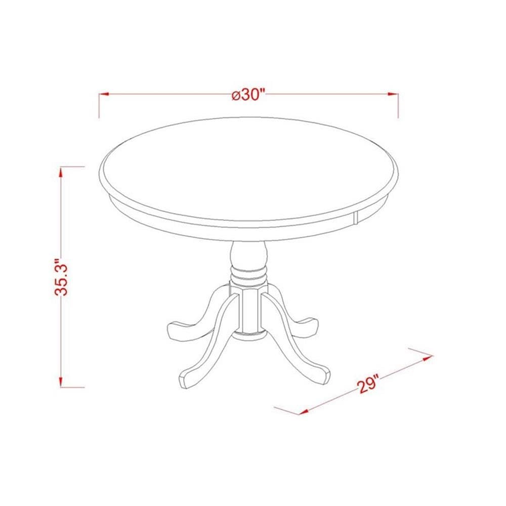 East West Furniture Set da 3 pezzi con tavolo da pub e 2 sgabelli da bar da cucina