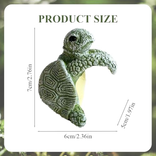 Image of HASTHIP Resin Turtle Ornament, Cute Miniatures Garden Decoration Home Decor Climbing Turtle Hanging Planter Decor for Green Pot, Flower Planter, Garden Decor