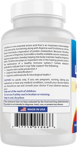 Image of Best Naturals L-Citrulline Capsules - 1500mg /Serving - Non-GMO - Gluten Free - 90 Capsules (90 Count (Pack of 2))