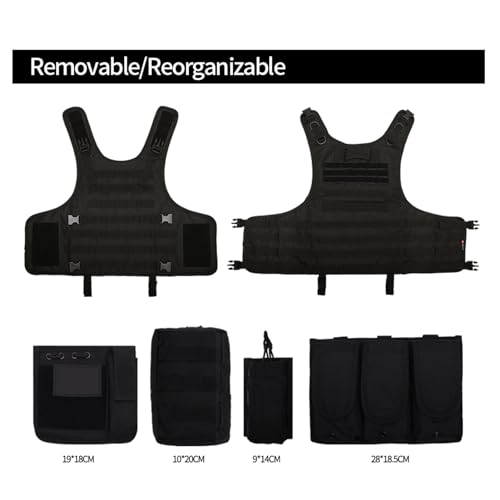 CrogaGear Adjustable Tactical Airsoft Vest for Men Outdoor (Tan)