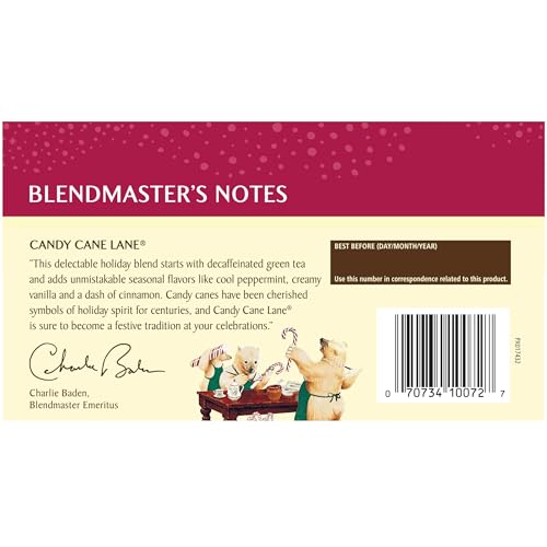 Image of Celestial Seasonings Green Tea, Decaffeinated Candy Cane Lane, 18 Count (Pack of 6)