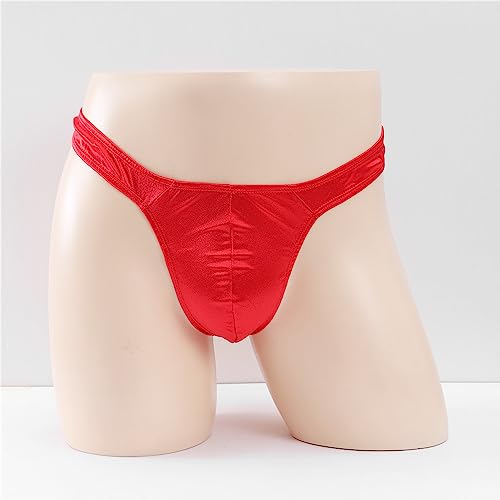 Men's Metallic Underwear Low Waist Solid Color T Pants Male Stage Performance Underwear2