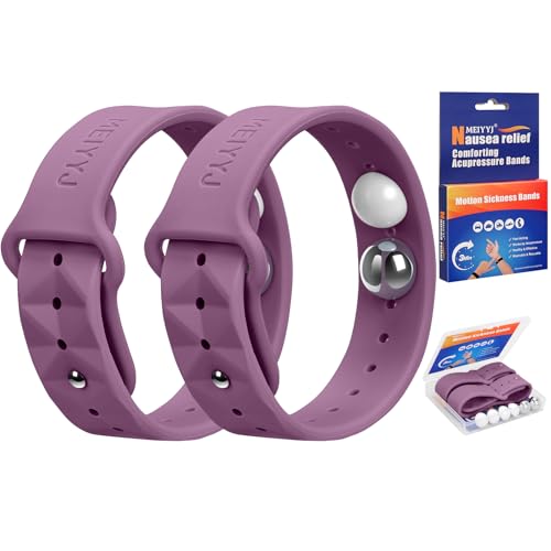 Image of Motion Sickness Bracelets for Adults & Kids Sea Sickness Wristbands for Travel Anti Nausea Bands for Motion & Morning Sickness Relief for Pregnant Women-Ideal for Car Air Cruise Travel-Purple