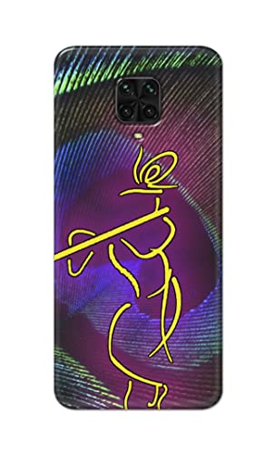Image of PRINTFIDAA Lord Krishna On Peacock Feather Hard Back Cover for Poco M2 Pro /Redmi Note 9S Back Cover -(P6) KAT1007