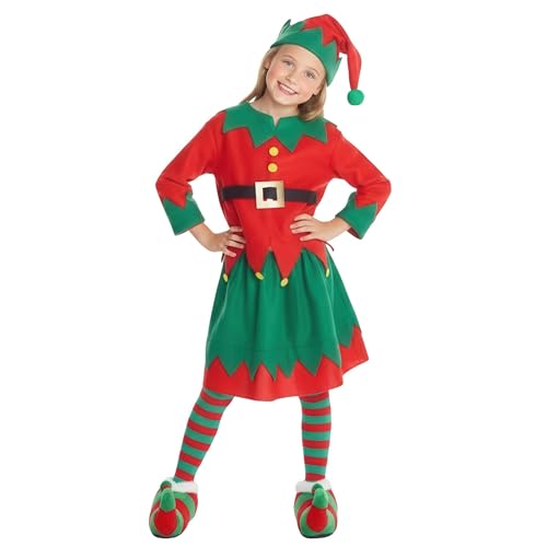 Morph Costume Lutin Enfant, Déguisement Noël, Tenue Lutin Fille, Costume Festif Enfant, S