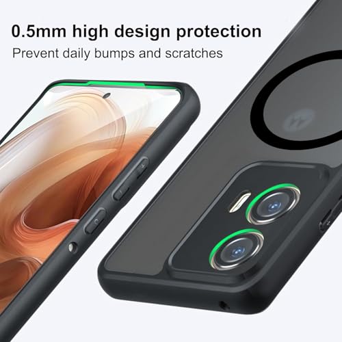 Image of semi Clear Back Cover Case for Motorola Edge 50 Fusion 5G / Moto G96 5G | Shock Proof 360 Protection | Semi Clear Back Cover Case PC+TPU, Translucent Bumper Cover (Motorola Edge 50 Fusion)