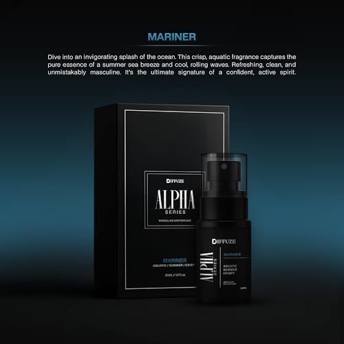 Image of DIFFUZE Alpha Series - Mariner | Luxury Car Perfume for Men | Fresh Aquatic Fragrance | Long Lasting Car Freshener | 30 ml spray with Hanging Card