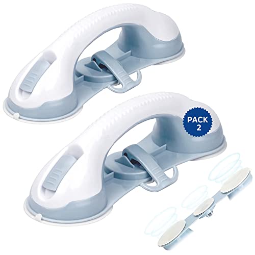 PACK 2-Agarradera de baño con ventosa, Asidero de Ducha para personas mayores, minusválidos y niños, Fácil instalación sin perforaciones, Para aplicar sobre azulejo o cristal Cover