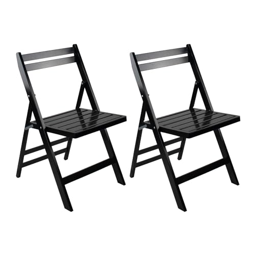 Orion91 - Silla de Comedor Plegable (Pack 2), Madera de Bambú, Salón, Cocina, Portátil, Estilo Moderno, Dimensiones 42.5x47.5x79cm (Largo x Ancho x Alto), Carga Máx. 90kg, Variedad Colores
