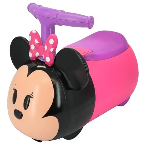 Kiddieland: Zoom Zoom Ride On - Minnie - Lights & Sounds, Disney Junior Foot-to-Floor Vehicle, Interactive Dashboard, Foldable Handle, Toddler 12-36mo