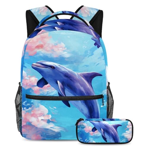 Sac à dos baleine de l'océan bleu idéal pour la rentrée des classes et les sorties