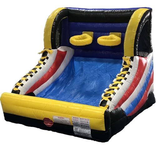Pogo Bounce House Basketball Hoop Inflatable for Adults and Kids, Mini Hoop Arcade Style Game for Poolside & Outdoor Party, Backyard Toys, (2) Hoops, (2) Balls, Blower, and Stakes, 9' L x 10' W x 8' H