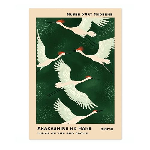 Affiche d'Art Les Ailes de la Couronne Rouge Estampe Japonaise