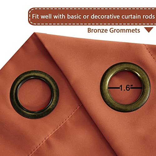 Image of H.VERSAILTEX Blackout Patio Curtains 100 x 84 Inches for Sliding Door Extral Wide Blackout Curtain Panels Thermal Insulated Room Divider - Grommet Top, 7' Tall by 8.5' Wide - Orange