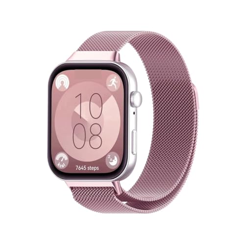 [LOKLNEYK] �ɓK������Huawei Watch FIT 4 pro-Fit 4/ Fit 3�o���h�p�~���l�[�[�X�e�����X�X�`�[�����[�v�o���h�A�N�Z�T���[(Pink gold,For huawei Fit 3)