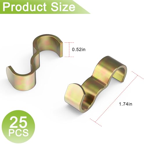 Image of 25 Pack Molding Hooks,Steel Picture Rail Hangers Hooks,Wide Picture Rail Molding Hooks (Gold)