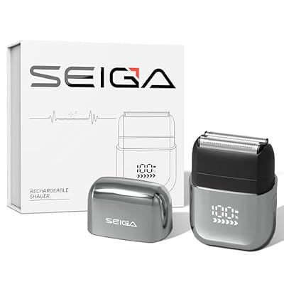SEIGA Mini Electric Foil Shaver for Men, Rechargeable with Travel Pouch