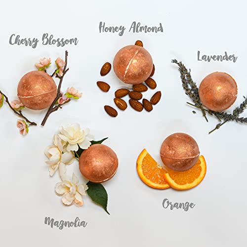 24K Rose Gold Bath Bombs Set - Deluxe Bath Bomb Gift Set - 9 Luxury Bath Bombs For Women And Men, Perfect For Bubble & Spa Bath, Natural Scents With Vanilla Coconut, Lavender, Jasmine & More #TOP2
