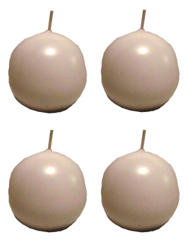 Biedermann & Sons Round-Shaped 2-3/8-Inch Diameter Ball Candles, Set Of 4, White #TOP18
