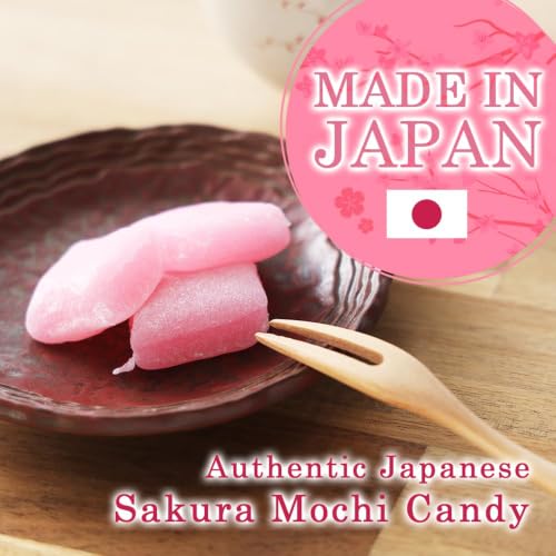 TOMOSAN Japanese Sakura Mochi Candy, Traditional Cherry Blossom Rice Cakes, Soft & Chewy, Individually Wrapped, 180g x 2 Packs (12.7oz Total) - image 2