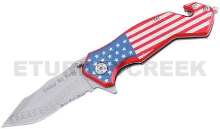 PK-839SF Tactical Rescue Folder Spring Assisted Knife - igje3rek9dz USA Flag folding knife dagger sword kr9q934jx9x6 steel edge