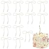 Pearl Bow Cake Toppers Cupcake Decoration 13 Pcs, White Pearl Bows for Bouquets, Birthday Party Supplies Bridal Shower Wedding DIY Accessories