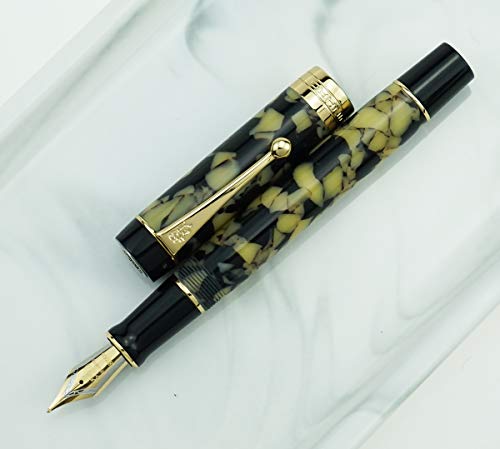 Jinhao 100 Classic Fountain Pen Amble Celluloid, Medium Nib With Converter And Pen Case Set #TOP5
