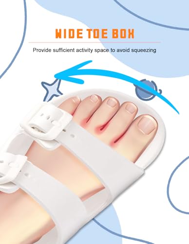 Kids Toddler Sandals Boys Girls Double Buckle Slides Summer Shower Beach Pool Water Shoes Slip on Clouds Slippers,White 5 Toddler4