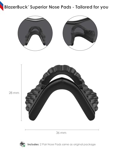 Image of BLAZERBUCK Replacement Nose Pads Nose Pieces for Oakley M Frame Series Sunglasses - Black + Black