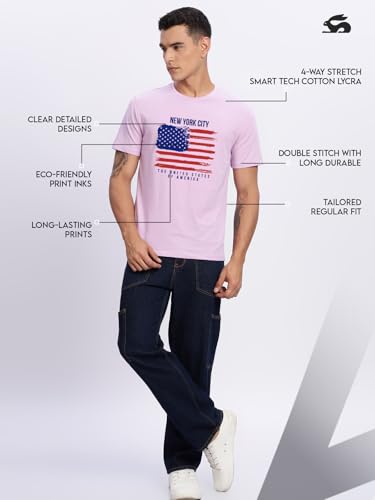 Image of ADRO Men's 100% Cotton Regular Fit T-Shirt