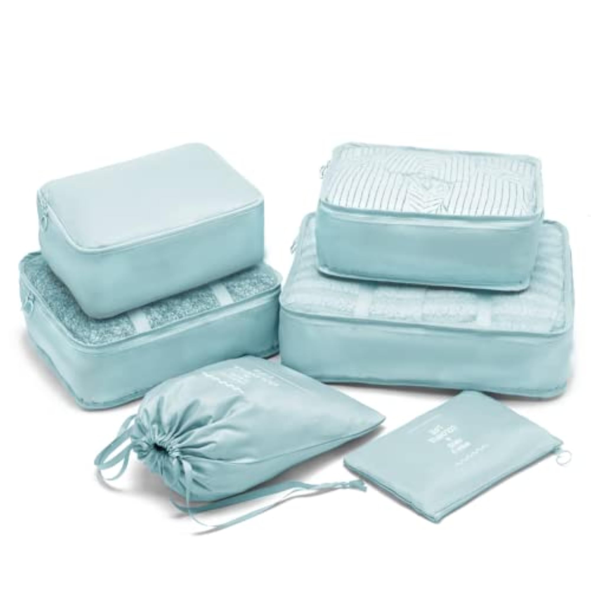Lightweight 6 Set Travel Bag Organizer Packing Cubes, Blue
