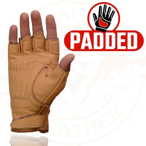 Image of Milwaukee Leather Women's Leather Motorcycle Fingerless Hand Gloves