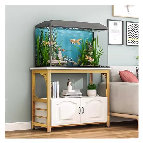 Support d'aquarium design en métal et bois pour votre salon
