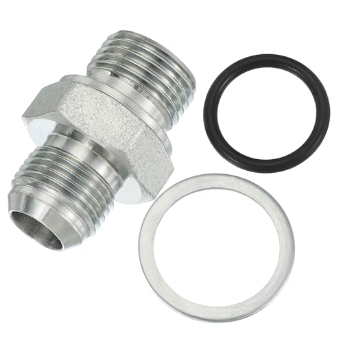 Image of PATIKIL Hex Reducing Nipple Connectors Pipe Adapter 3 /4 inch Male 37 Flare JIC x 1 /2 inch g Male, Pipe Fitting Reducer Nipple Adapter Plated Steel Hydraulic Fitting