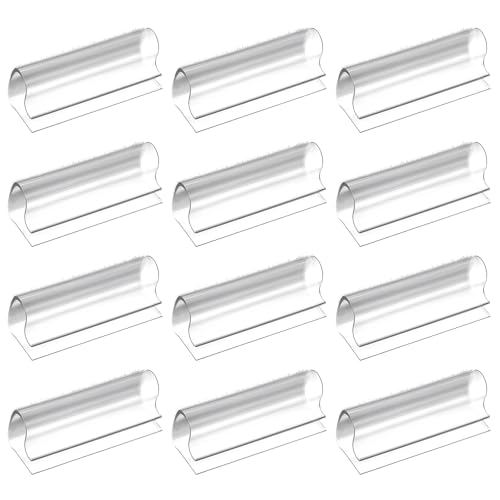 Tyqour 12 Pcs Clear Table Skirt Clips Acrylic Table Cloth Clips for Folding Tables, Tablecloth Clamps for Indoor Outdoor Events Wedding Meeting Party Picnic Banquet