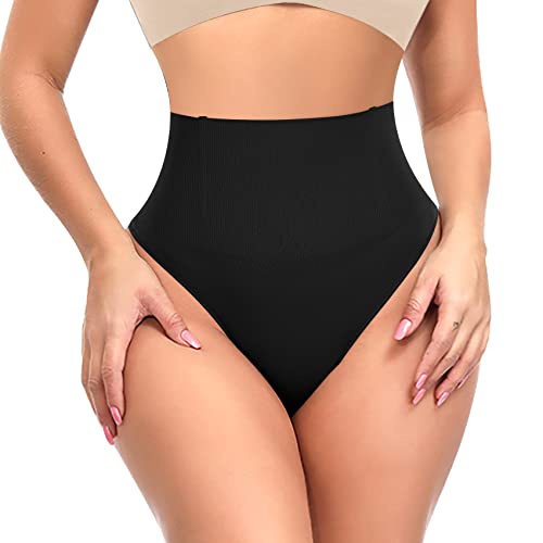 Image of Werena Thong Shapewear for Women Tummy Control Seamless High Waist Body Shaper Underwear Shaping Panties