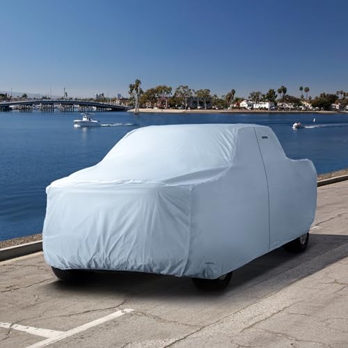 Image of iCarCover Fits 1980-1996 Ford F-150 Extended Cab, 8.0 ft. Long Bed Truck Cover Automobiles Form-Fit Padded Full Exterior Waterproof Automobiles Protection Covers