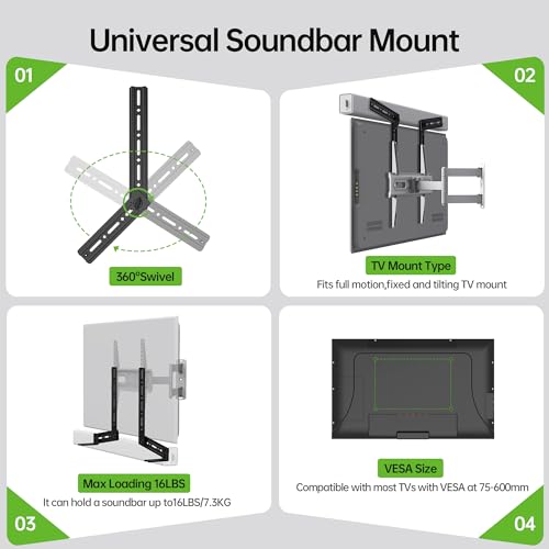 Usx Mount XAS005 Soundbar Mount, Flexible Sound Bar Tv Mount For Mounting Above Or Under Tv thumb #6