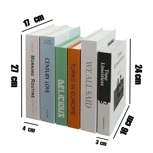 EFH 6 Pcs Faux Books for Modern Decoration - Fashionable Fake Books for Home Decor - Aesthetic Entryway, Coffee Table, Bookshelf Decor (Set of 1)