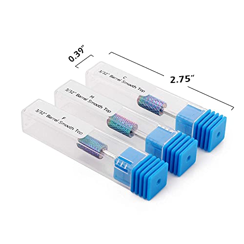 Image of Makartt Tungsten Carbide Nail Drill Bits Set Safety Bits 3Pcs 3 /32 inch Remove Gel Polish Dip Powder Nail Gel Drill Bit Professional Bits Tools Nail File Drill Bit Manicure Pedicure Color B-26