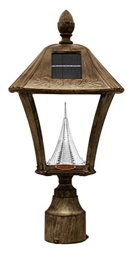 Gama Sonic GS-106FPW-WB Baytown Lamp Outdoor Solar Light, Pole Pier & Wall Mount Kits, Weathered Bronze - Thumbnail 2