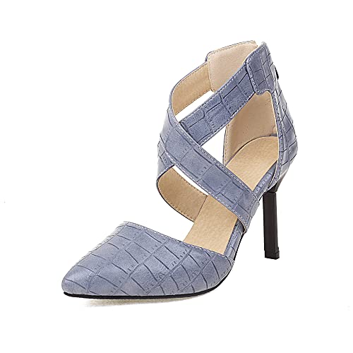 UP2STEP Women Cross Strap Pointed Toe Sexy Evening Party High Heel Pumps Strappy Stiletto Shoes with Back Zip