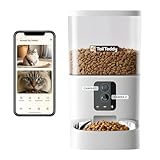 TailTeddy Automatic Cat Feeder with Dual Camera & AI Detection (6L), Smart Pet Feeder with WiFi App & Two-Way Audio, Timed Cat Feeder up to 6 Meals/Day, Stainless Steel Bowl & Battery Backup