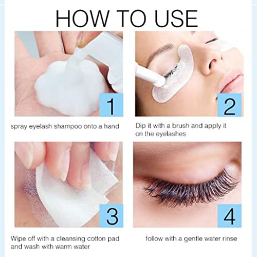 VMS INDIA Eyelash Extension Shampoo 50ml Lash Foam Foaming Cleanser for Salon Home - Image 3