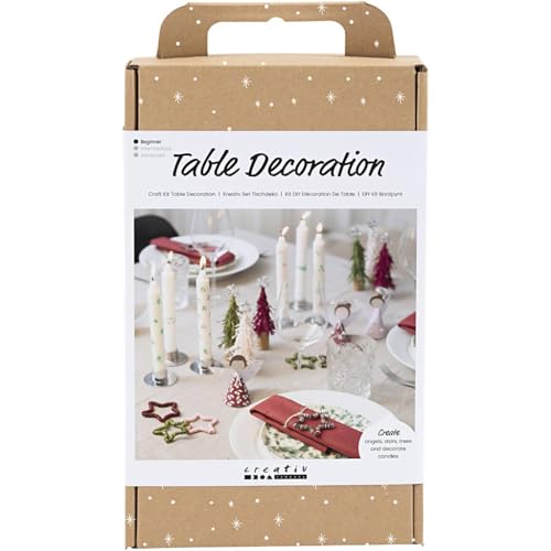 Creativ Company CC Hobby Set de décoration de table, anges, sapins de Noël et étoiles